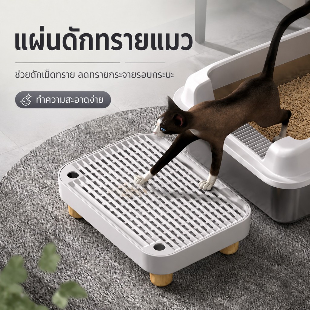 Anti-Sand Cat Litter Mat ขนาดใหญ่พิเศษ Anti-Splash Universal Filter กล่องครอกแมว Universal Litter Mat Step Pad