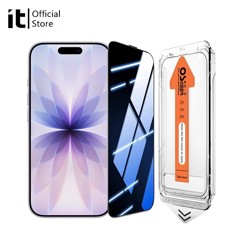 [it]ฟิล์มกันรอยหน้าจอความเป็นส่วนตัวสําหรับ iPhone 18 ProMax 17 11 13 Pro Max 12Pro 14 15 16plusฟิล์มกระจกนิรภัยพร้อมกรอบติดตั้งง่าย