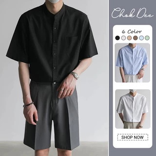 เสื้อเชิ้ตคอปกสีเรียบสำหรับผู้ชาย สวมใส่ง่ายและระบายอากาศดี