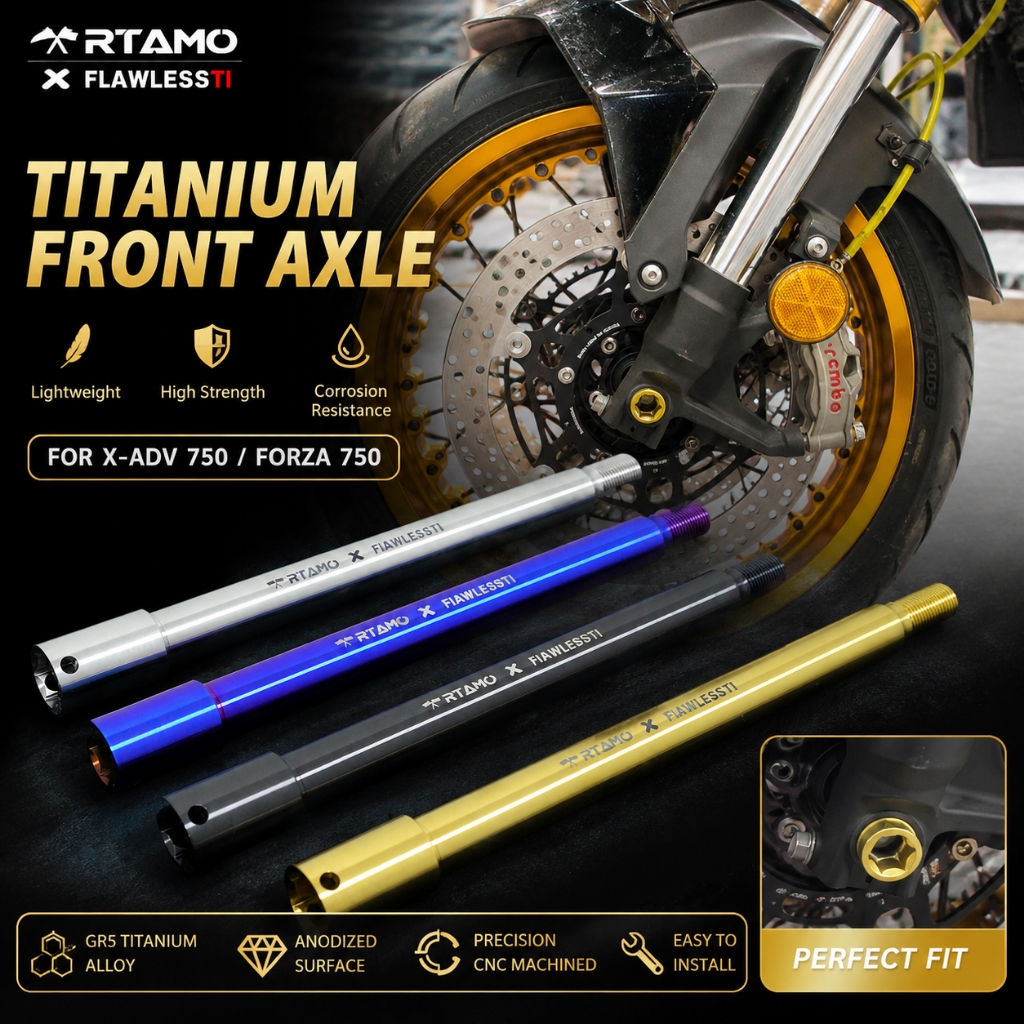 RTAMO Titanium Gr5 X-ADV750 เพลาหน้า Forza750 เพลาไทเทเนียมหน้า