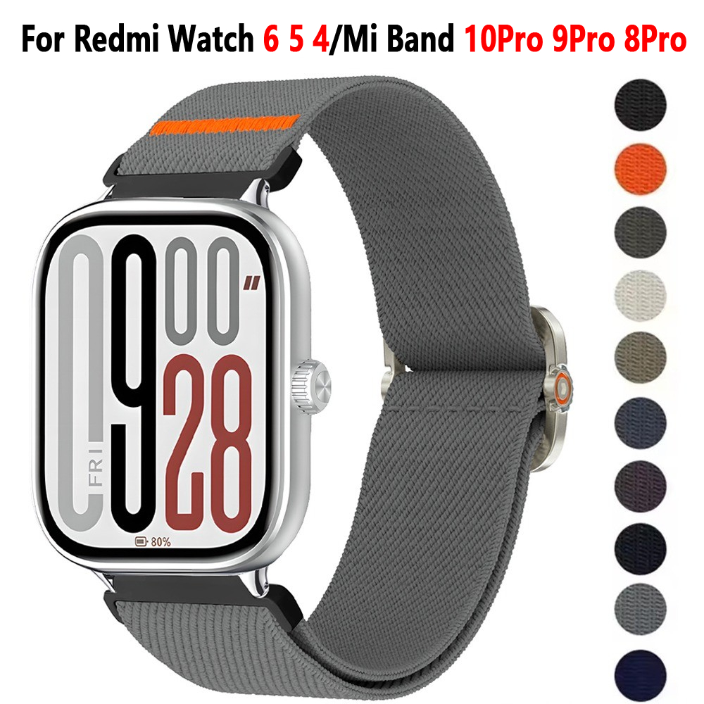 สายรัดไนลอนสําหรับ Redmi Watch 6 5 4 สายนาฬิกาสมาร์ทแบบปรับได้สําหรับ Mi Band 10Pro 9Pro 8Pro