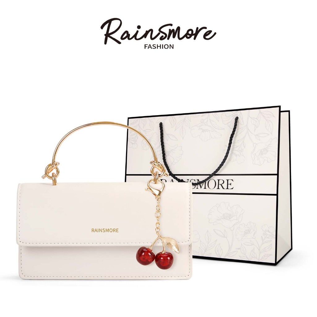 RAINSMORE กระเป๋าถือ-กระเป๋าสะพายข้าง เล็กไซส์โคตакสไตล์อิเลกันต์ ด้วย tali rantai เหล็กพรีเมียม สะพายได้หลายรูปแบบ ใช้ผสมกับชุดได้ง่าย สำหรับงานออกงาน
