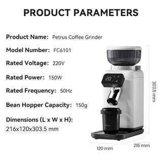 Petrus เครื่องบดกาแฟ รุ่นโม่กรวย (Conical Burr) ปรับความละเอียดได้ 40 ระดับ สำหรับชงเอสเปรสโซ่/ดริป/พัวร์โอเวอร์/สกัดเย็น และเฟรนช์เพรส PE3788