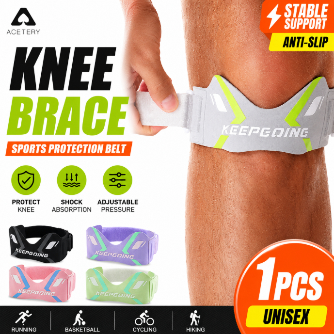 ACETERY เข่าสนับสนุนรั้งปรับการบีบอัด Patella สายรัดสําหรับวิ่งบาสเกตบอลออกกําลังกายกีฬา