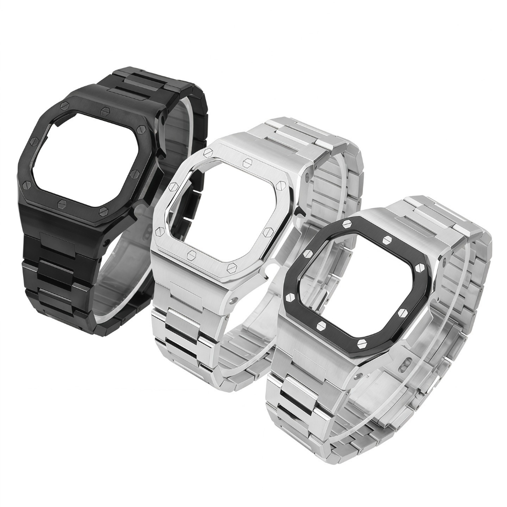 เหมาะสําหรับ Casio Small Square DW5600/GWB5600/610 ดัดแปลงอุปกรณ์เสริมสายรัดเคสโลหะ