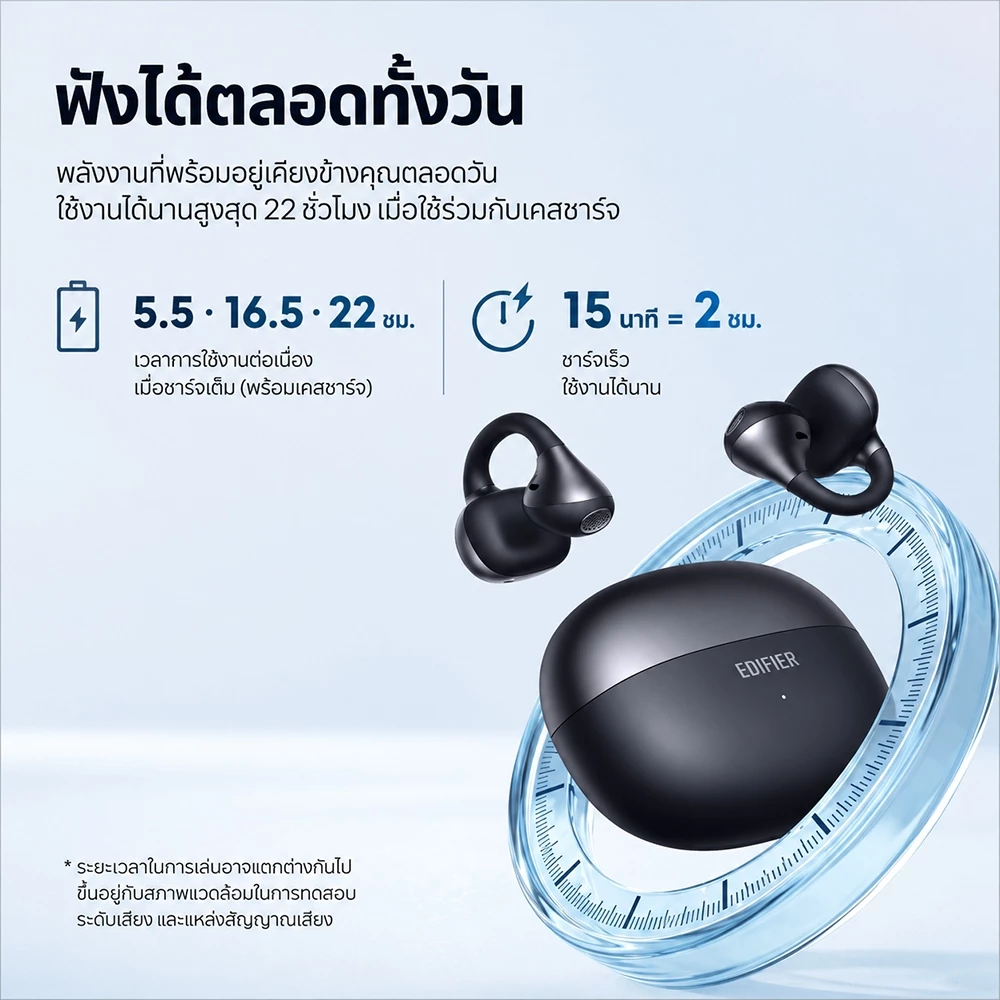 【New】Edifier Comfo Bass หูฟังไร้สายแบบเปิดหูดีไซน์ทันสมัย ​​เสียงทรงพลัง บลูทูธ 6.1 ระบบแปลเสียง AI โหมดเกมมิ่งความหน่วงต่ำ 0.08 วินาที การเชื่อมต่อหลายอุปกรณ์ กันน้ำระดับ IP55 thumbnail 8