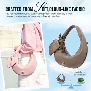【ซื้อ1ได้ถึง2】BOSTANTEN Jodie Bag กระเป๋าถือ​ เนื้อนุ่มฟูเบาๆ สไตล์ฝรั่งเศส ใส่ของได้เยอะ ดีไซน์เรียบหรู ใส่ของหนักไม่เจ็บไหล่ กระเป๋าผ้าซับซ้อน