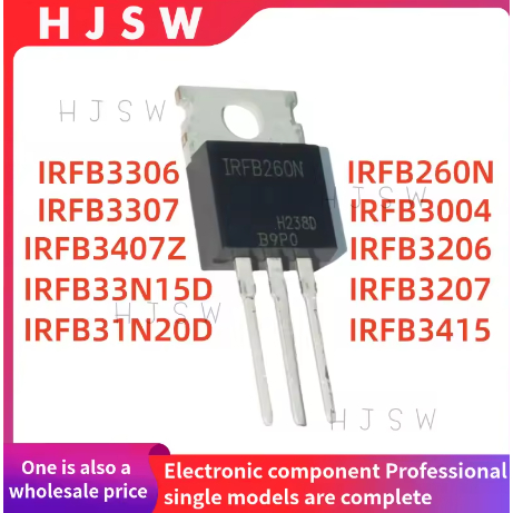 5PCS ใหม่ IRFB260N IRFB3004 IRFB3006 IRFB3077 IRFB31N20D IRFB3206 IRFB3207 IRFB3306 IRFB3307 IRFB33N