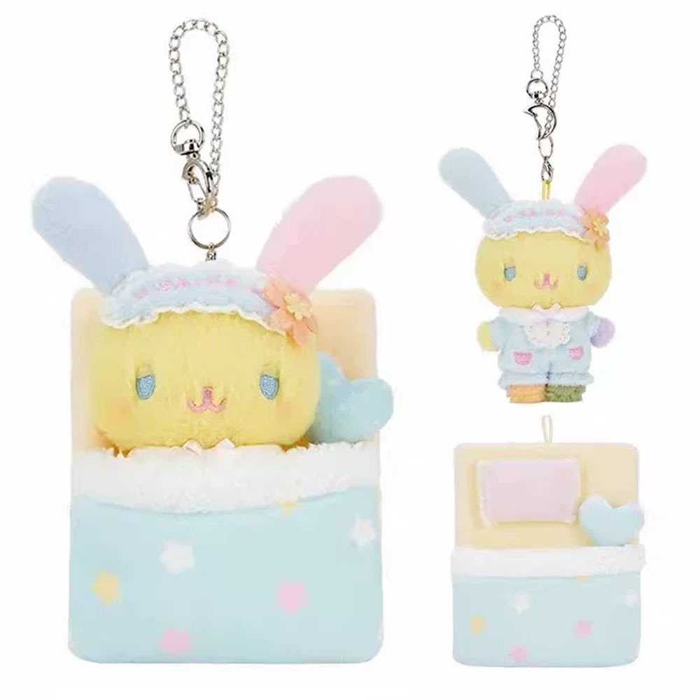 Usahana Good Night Sweet Dreams เตียง Plush Mascot พวงกุญแจ Charm พวงกุญแจพวงกุญแจกระเป๋า Keyholder ตุ๊กตาของเล่น