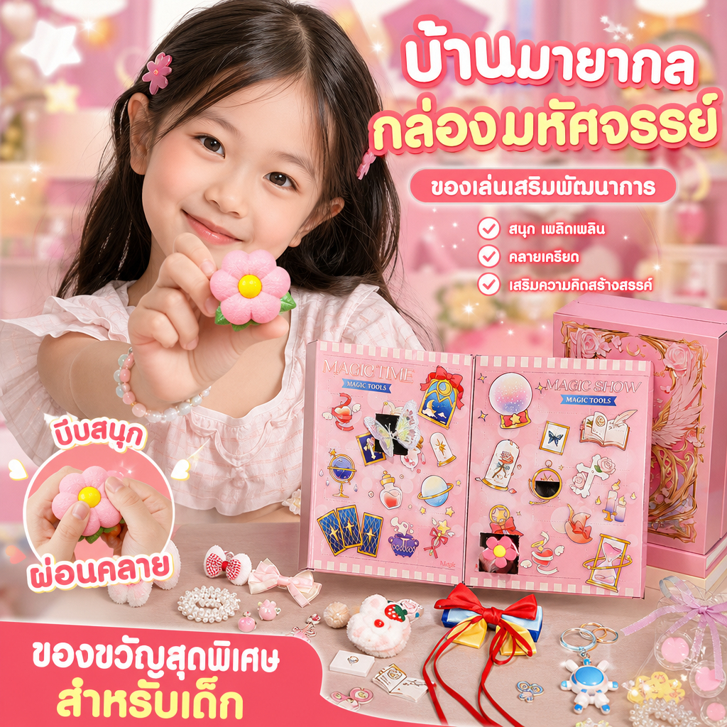 DIY ชุดของเล่นบีบแล้วเซอร์ไพรส์ ของเล่นเสริมพัฒนาการ เด็ก 6+ ขวบ ปลอดสารพิษ เหนียวหนึบ ของขวัญวันเกิด