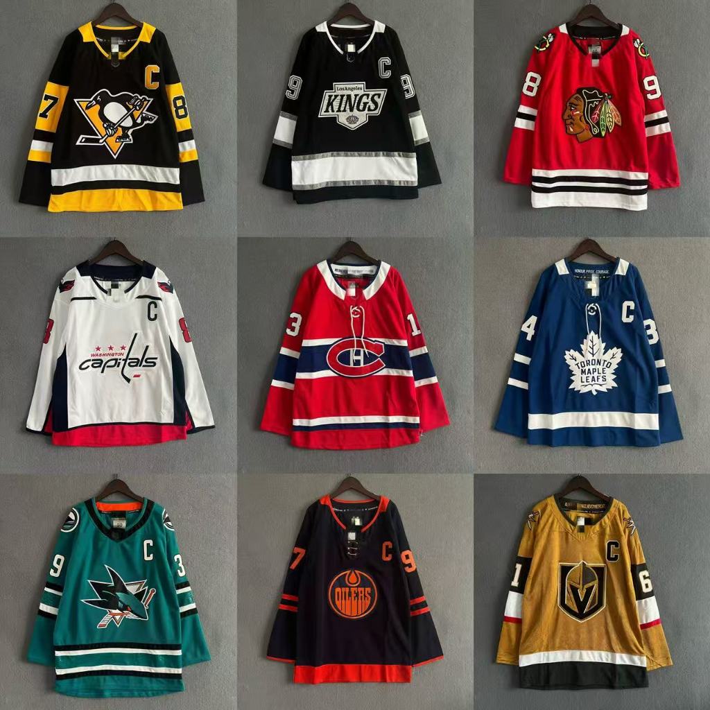 NHL Hockey Jersey Hockey Retro Time สเก็ตบอร์ดขนาดใหญ่ Jersey Street Dance bboy Hip Hop Hockey Jerse