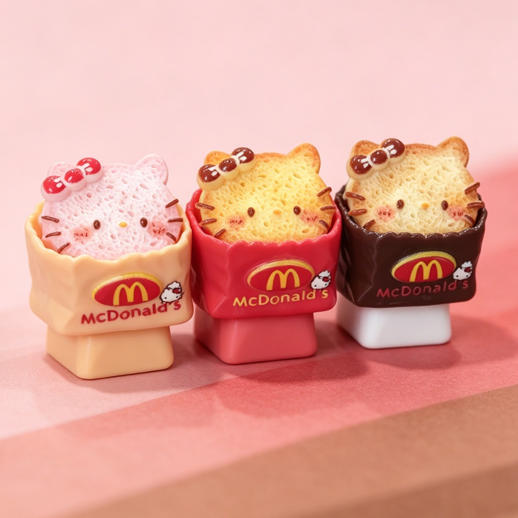 คีย์แคป MOA Hello Kitty McDonald's สำหรับคีย์บอร์ด Mechanical Cherry MX คีย์แคปเรซินสวยๆ ของขวัญน่ารัก