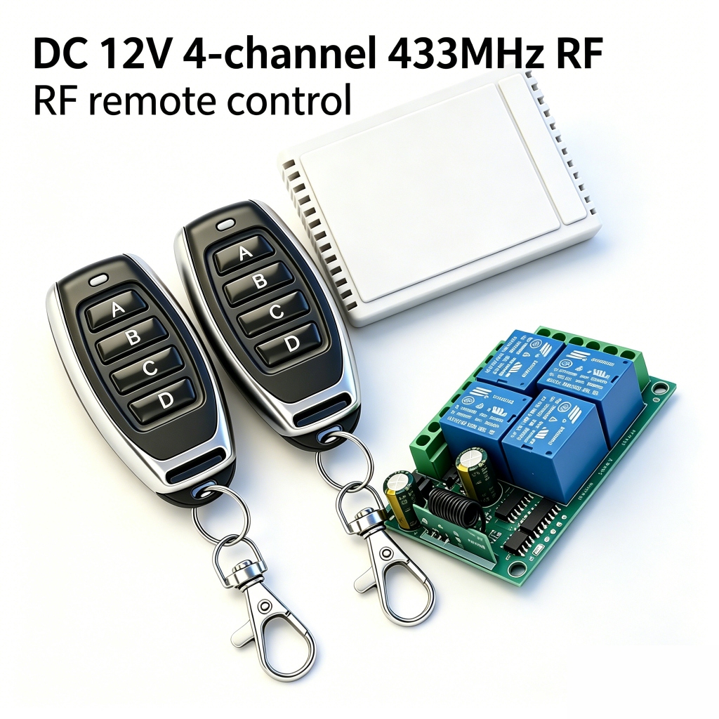 สวิตช์รีเลย์ระยะไกลไร้สาย 433MHz, โมดูลควบคุมตัวรับสัญญาณเครื่องส่งสัญญาณ RF 4 ช่อง