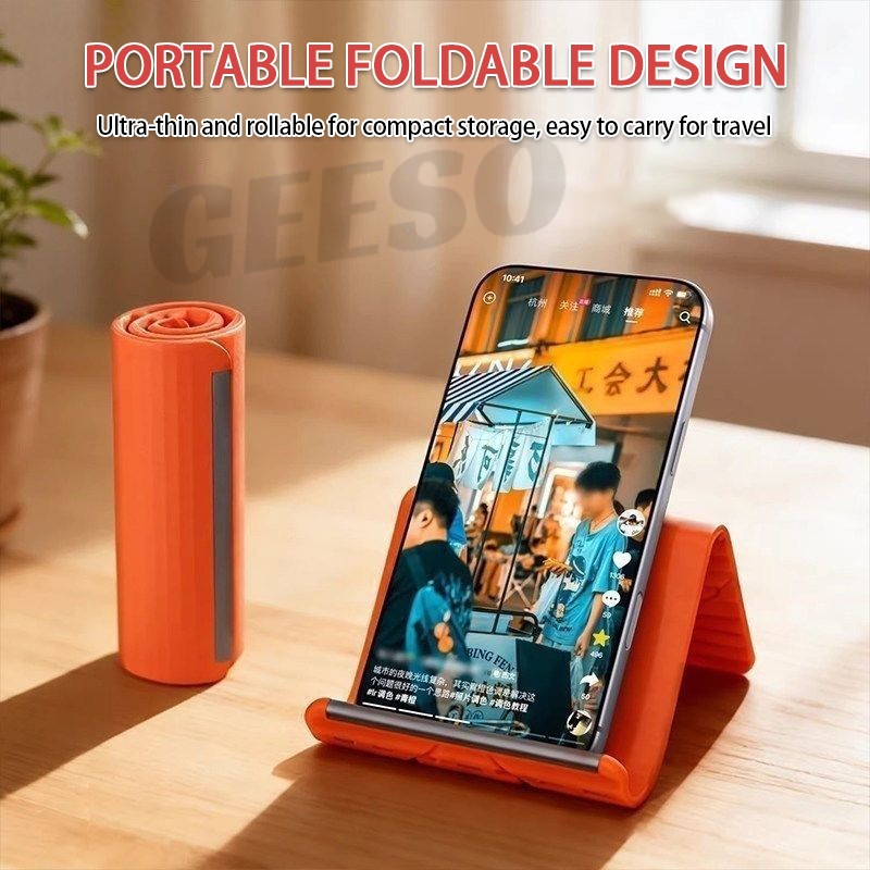 GEESO ขาตั้งโทรศัพท์ซิลิโคนยืดหยุ่น พับได้ ปรับมุมได้ หลายรูปแบบ พกพาสะดวก Flexible Foldable Silicone Phone Stand Multi-Angle Adjustable Portable Holder for Phones & Tablets 柔性变形支架 รูปที่ 7