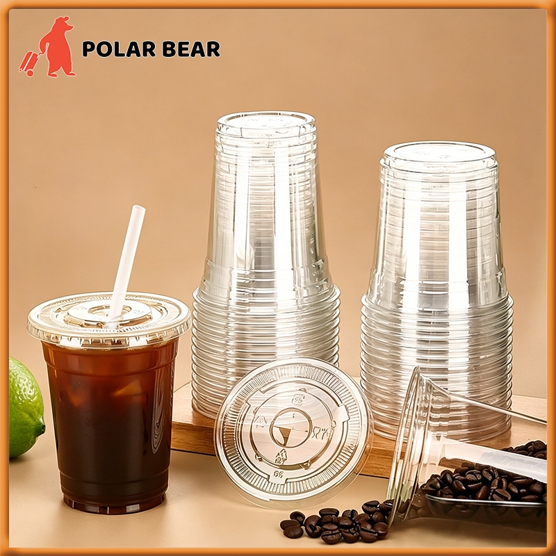 ถ้วยกาแฟแบบใช้แล้วทิ้งถ้วยนมบรรจุพร้อมฝาปิดฝาครอบเครื่องดื่มเย็นซื้อถ้วยนมแบบพกพาที่บ้าน