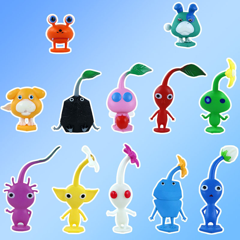 12 ชิ้น 4 ซม.-11 ซม.อะนิเมะ PIKMIN รูปกัปตัน Olimar PIKMIN Action Figure PVC คอลเลกชันตุ๊กตาของเล่นส