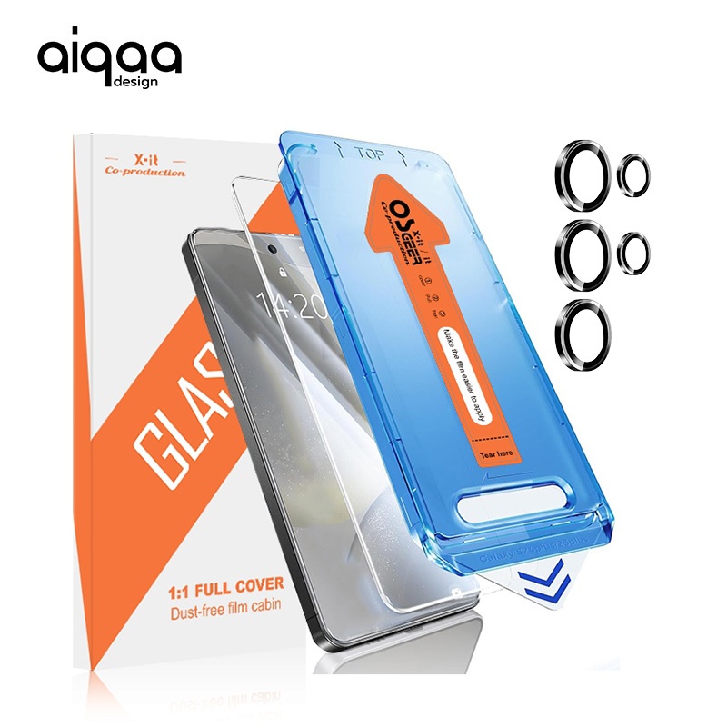 AIQAA สําหรับ Samsung Galaxy S26 25 24 Ultra/Plus กระจกนิรภัยป้องกันหน้าจอ, การติดตั้งการล้างฝุ่นอัตโนมัติ, ไร้ฟอง, HD Clear/ความเป็นส่วนตัว, กันกระแทก