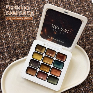 XEIJAYI-Golden Polarized Cats Eye Gel ยาทาเล็บ 12 สี เหมาะสําหรับร้านทําเล็บและของใช้ประจําวัน