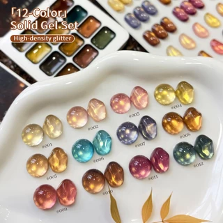 XEIJAYI-Golden Polarized Cats Eye Gel ยาทาเล็บ 12 สี เหมาะสําหรับร้านทําเล็บและของใช้ประจําวัน