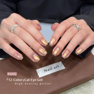 XEIJAYI-Golden Polarized Cats Eye Gel ยาทาเล็บ 12 สี เหมาะสําหรับร้านทําเล็บและของใช้ประจําวัน
