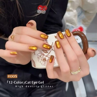 XEIJAYI-Golden Polarized Cats Eye Gel ยาทาเล็บ 12 สี เหมาะสําหรับร้านทําเล็บและของใช้ประจําวัน