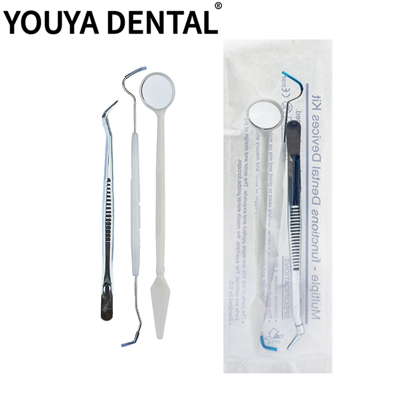 5 ชุดทันตกรรมชุดเครื่องมือปากกระจก Probe Hook Pick Tweezer ชุด