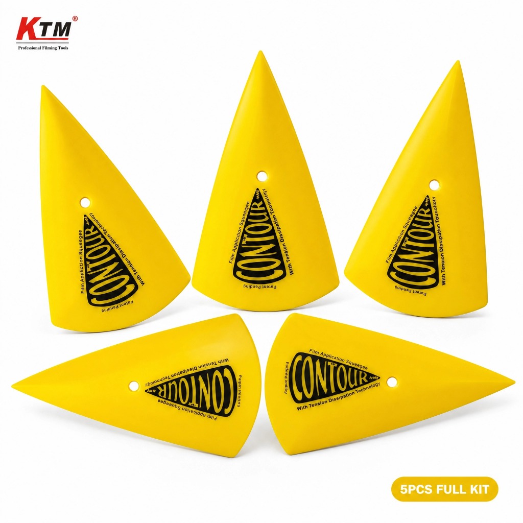 KTM 5 ชิ้นหยดน้ํารูปปาดน้ําทําความสะอาด AutoFull Kit เครื่องมือฟิล์มหน้าต่างรถยนต์มืออาชีพ