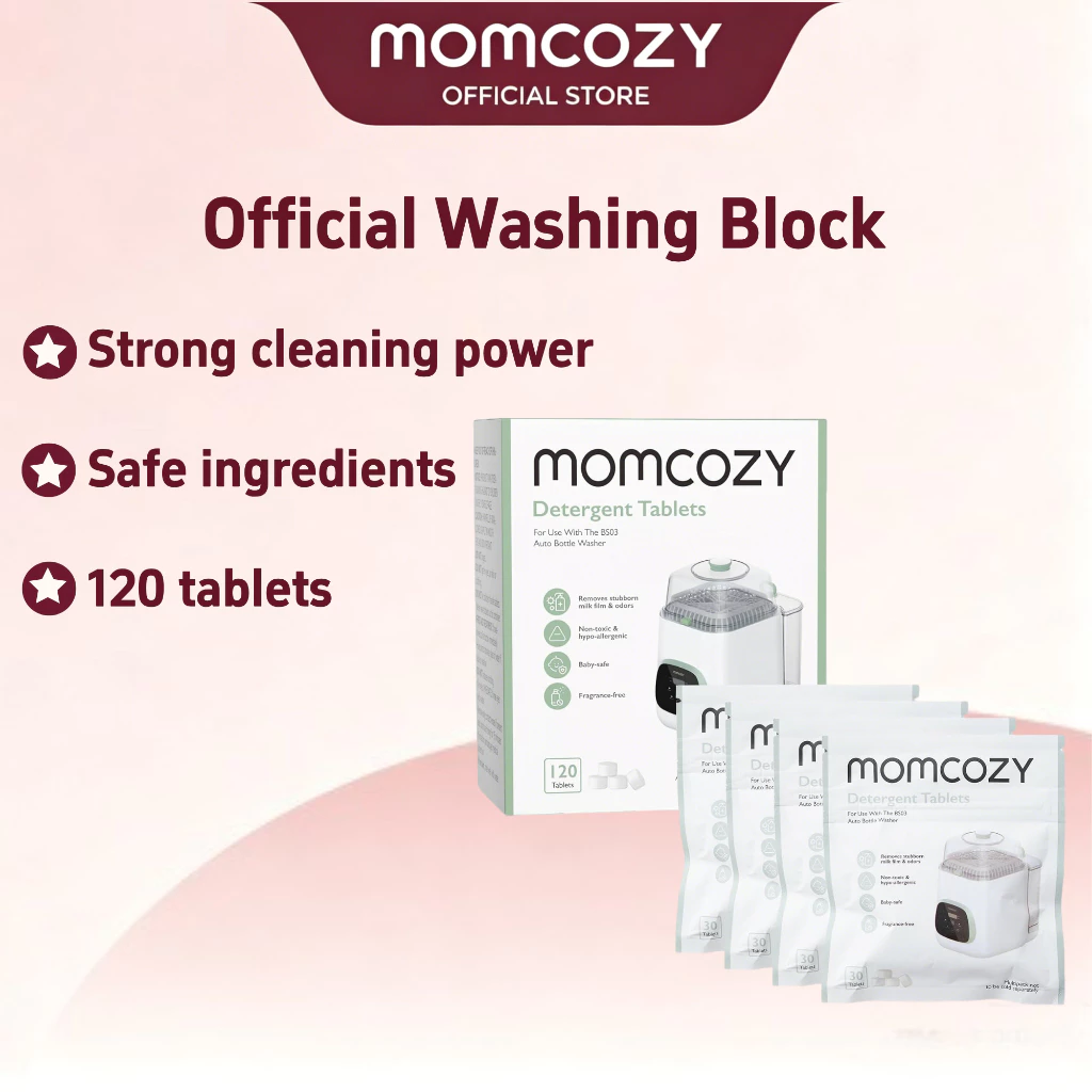 บล็อกซักผ้าอย่างเป็นทางการของ Momcozy KleanPal Pro เครื่องซักผ้าขวดนม, เม็ดผงซักฟอก 120 เม็ด