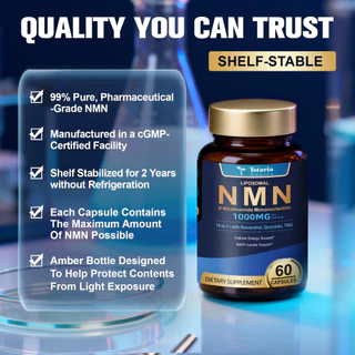 Totaria NMN อาหารเสริม 1000mg, 14-in-1 Liposomal NMN Resveratrol Complex พร้อม CoQ10, TMG, Quercetin, ALA, PQQ, รองรับระดับ NAD, Energy & Aging สุขภาพดี