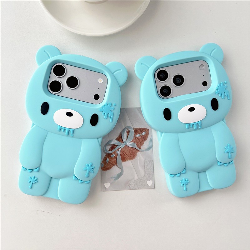 IPhone 17 Pro Max ลายหมีฟ้า เคสโทรศัพท์วัสดุซิลิโคน