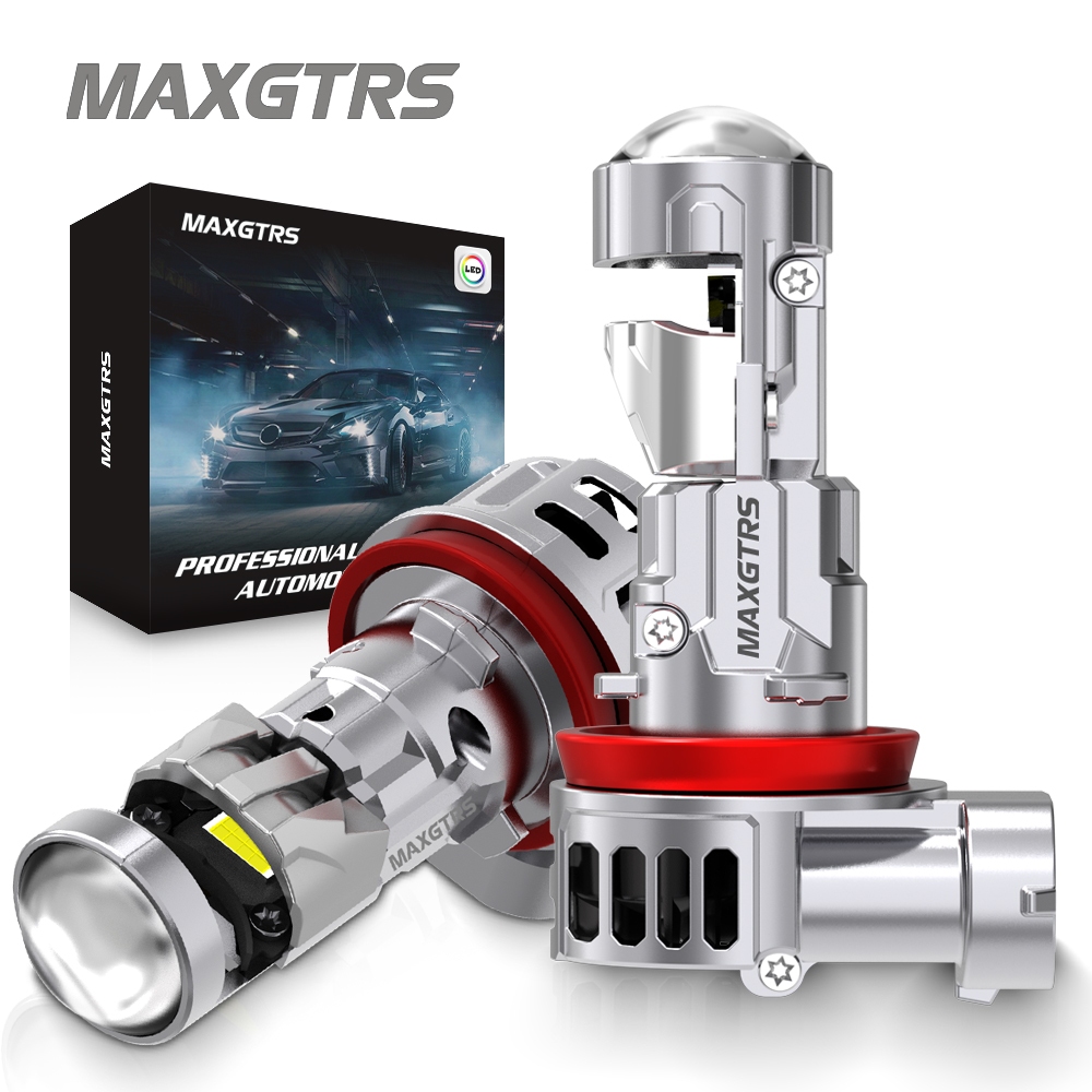 MAXGTRS H7 เลนส์ LED 1:1 Mini โปรเจคเตอร์ H11 H8 H9 9005 HB3 9006 HB4 ไฟหน้ารถหลอดไฟ Canbus Led โปรเจคเตอร์เลนส์สําหรับ Auto/รถจักรยานยนต์ 12V