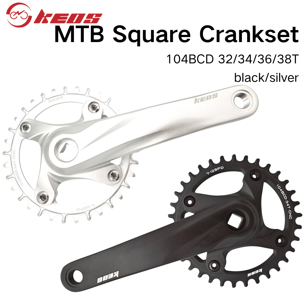 KES Square Hole จักรยาน Crankset 104BCD อลูมิเนียม IXF สแควร์รูจักรยานเสือภูเขา Crankset 170 มม.32 T/34 T/36 T/38 T สองสี choice จักรยานอะไหล่