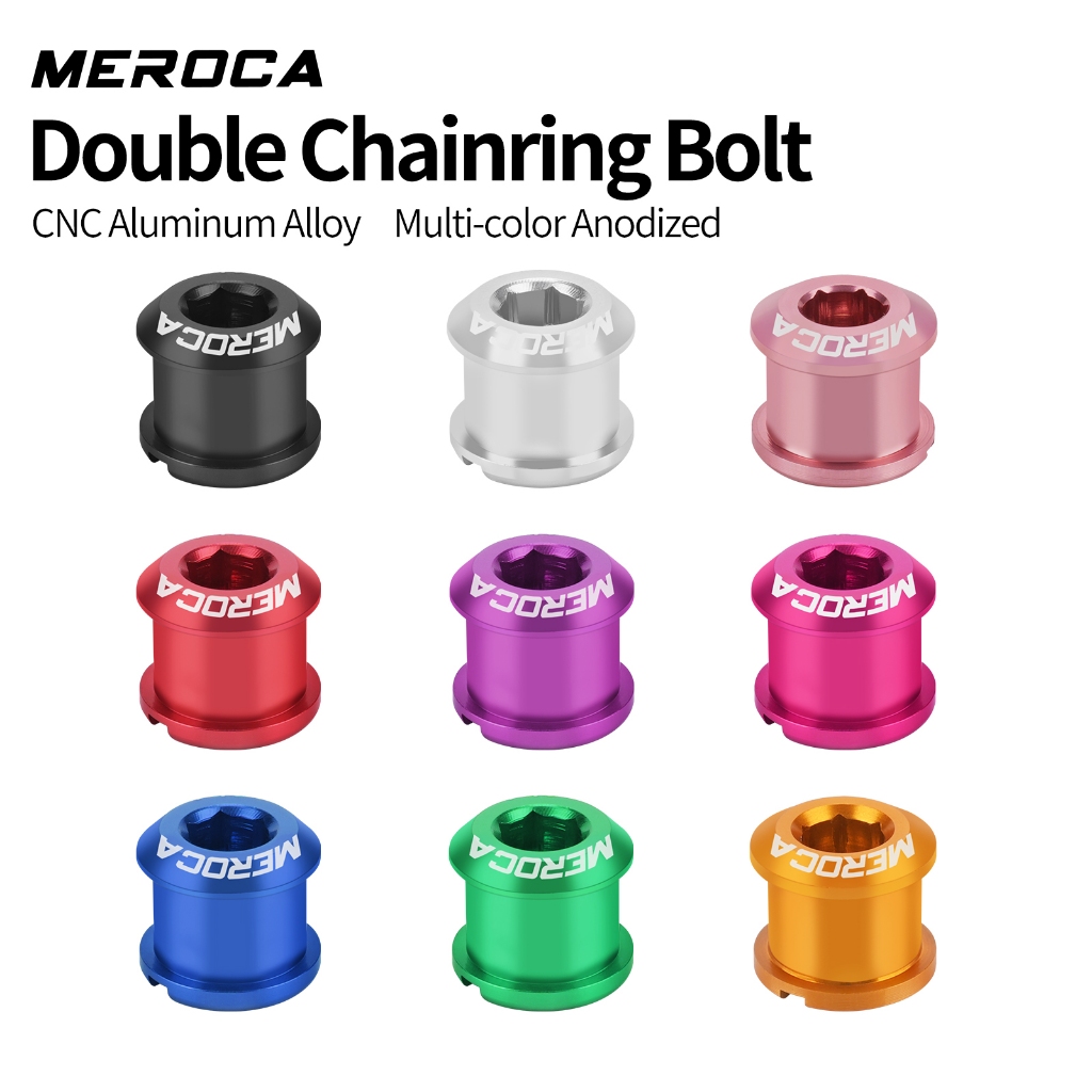 MEROCA DCN01 7075 อลูมิเนียมอัลลอยด์ Double Chainring Bolts เปลี่ยนตัวยึดสําหรับจักรยานพับ Crankset
