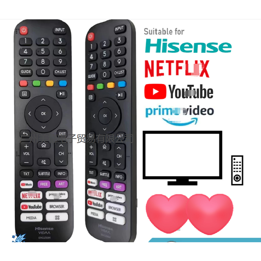 Hisense EN2J30H EN2AE30H EN2Q30H EN2G30H สมาร์ททีวีระยะไกลสําหรับ Hisense VIDAA DEVANT 4K UHD Androi