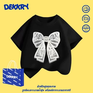 【จัดส่งตลอด 24 ชั่วโมง】Dekkry Baby ลายโบว์ หน้าร้อน แฟชั่นน่ารัก เสื้อผ้าเด็ก แขนสั้น เสื้อ แมทช์ง่าย สวมใส่สบาย เด็กหญิง เสื่อยืดYG5743