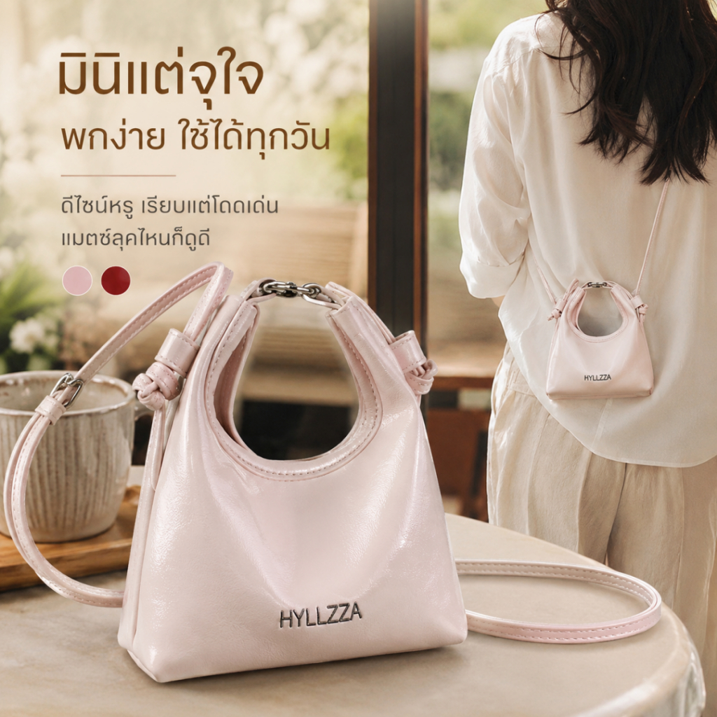 กระเป๋าสะพายข้างทรงโฮโบเล็ก ลิปสติกเรโทร น้ำหนักเบา หญิง ใช้ได้ทุกวัน 【LuckServeX】