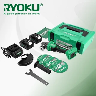 RYOKU เครื่องบดมุม 1 ชุด, เครื่องบดมัลติฟังก์ชั่น, เครื่องบดกําลังสูง, ล้อเจียรมือในครัวเรือน, งขัดขนาดเล็ก, งมือไฟฟ้า Batterty พร้อมอุปกรณ์เสริม