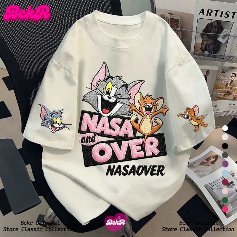 【จัดส่งตลอด 24 ชั่วโมง】🔥BCKR ลายกราฟฟิตี้หนู ชุดหน้าร้อน คอกลม เสื้อ🐭oversizeผู้หญิง tshirtYG6244