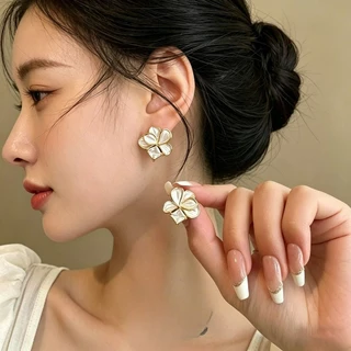 ใหม่ ต่างหูสตั๊ด เงิน S925 ห้อยห่วง สไตล์เกาหลีย้อนยุค เครื่องประดับ สําหรับผู้หญิง