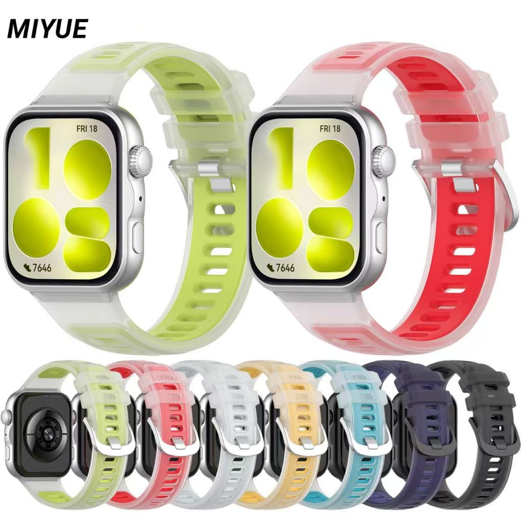 สายซิลิโคนอัพเกรดสําหรับ Huawei Watch Fit 5/5 Pro, สีโปร่งใส, Breathable Sport Band, สายรัดข้อมือเปลี่ยนแบบนุ่มสําหรับ Huawei Watch Fit 4Pro/4/3 อุปกรณ์เสริมนาฬิกาอัจฉริยะ