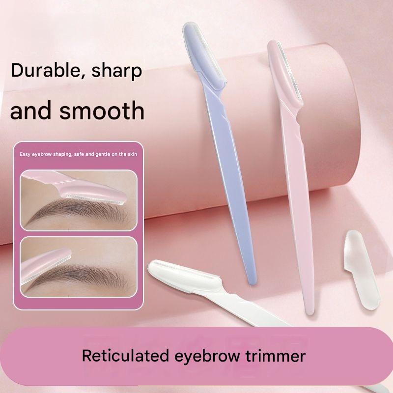 3/5/10PCs Eyebrow Razor Trimmer Shaper Brow Shaver Blade Facial Hair Remover เครื่องมือผู้หญิงปลอดภัยใบมีดเครื่องมือความงาม Eyebrow Safety มีดโกนพร้อมฝาครอบป้องกันสําหรับนักเรียน