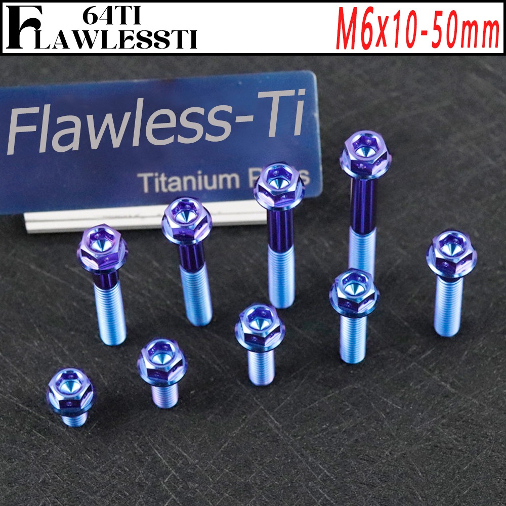 FLAWLESSTI M6x10-50 Gr5 สลักเกลียวไทเทเนียมเครื่องยนต์ Crankcase เบรคปั๊มสลักเกลียวสําหรับ Forza 350 PCX 160 Giorno 125 Wave 125i Xmax 300 Tmax 560 Nmax 155