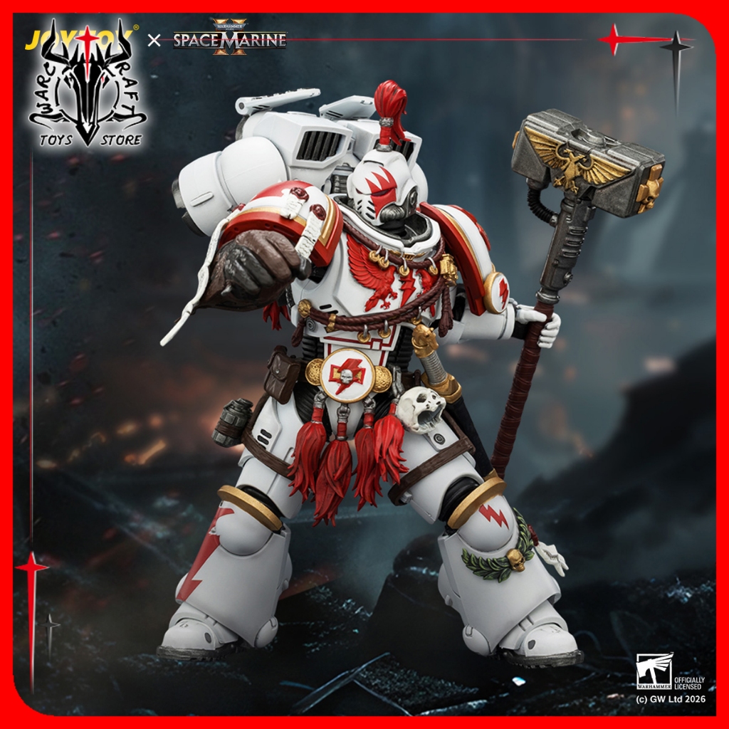 [มีในสต็อก]JOYTOY WARHAMMER 40K Game Edition White Scars Assault Intercessor Champion 1:18 Action Figure