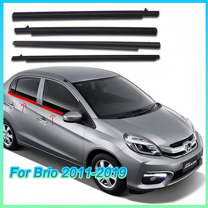 Brio แถบซีลรถยนต์ แถบยางขอบหน้าต่าง 4 รายการ ใช้กับ 5 For Honda Brio Amaze 2011-2019
