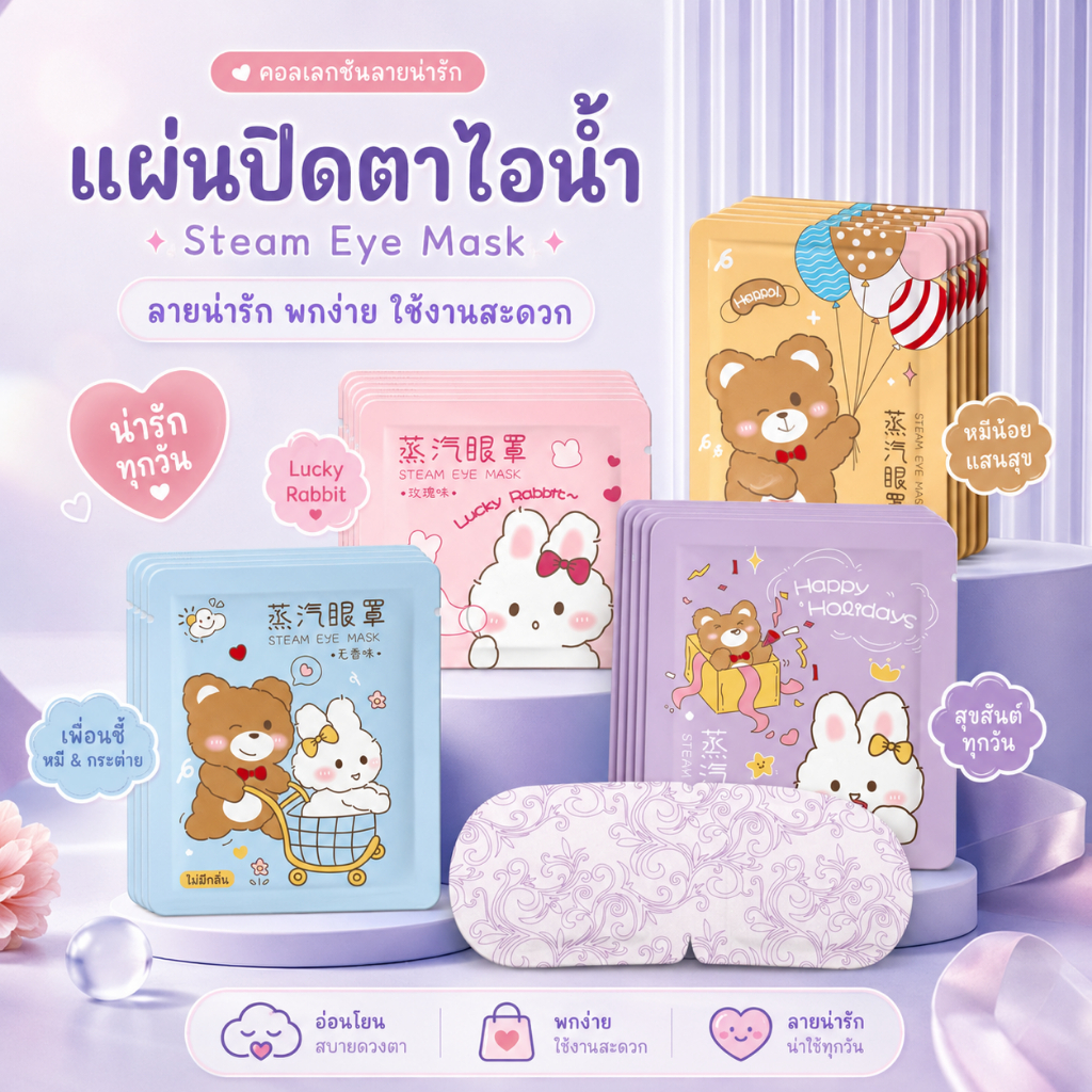 มาส์กใต้ตา มาส์กตา เจลประคบตา บำรุงรอบดวงตา ลดใต้ตาดำ แผ่นมาส์กตา ใช้งานง่าย A00060