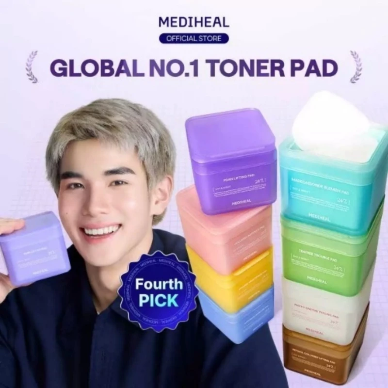 [โฟร์ทดิฮีล x คำต้องเชื่อม] MEDIHEAL Toner Pad (90/100 แผ่น) 8 Types - ลดรอยสิว / ปลอบประโลม, เติมความชุ่มชื้น / เพิ่มคว