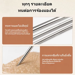 จัดส่งจากประเทศไทยไม้เสียบสแตนเลส หนา 2.5มม. แพ็ค 10 ชิ้น ทนทาน ป้องกันสนิม เหมาะสําหรับบาร์บีคิว