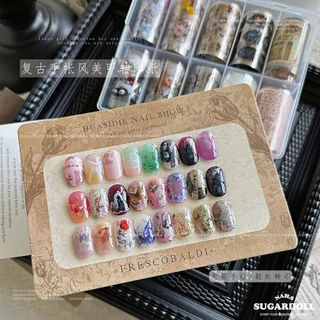 พร้อมส่งในBangkok อุปกรณ์ทําเล็บ 10 ม้วนฟอยล์โอนเล็บ ลายการ์ตูนน่ารัก หรูหรา DIY สติ๊กเกอร์ติดเล็บ สําหรับเจลและยาทา ฟอยล์ลอกลาย ลอกง่าย ใช้คู่กับกาวลอกฟอยล์น้า