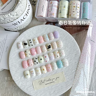 พร้อมส่งในBangkok อุปกรณ์ทําเล็บ 10 ม้วนฟอยล์โอนเล็บ ลายการ์ตูนน่ารัก หรูหรา DIY สติ๊กเกอร์ติดเล็บ สําหรับเจลและยาทา ฟอยล์ลอกลาย ลอกง่าย ใช้คู่กับกาวลอกฟอยล์น้า