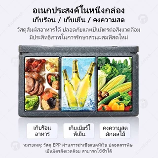 กล่องโฟมเก็บความเย็น 18L/30L/46L วัสดุ EPP ปลอดสารพิษ หนาพิเศษ น้ำหนักเบา ทนทาน กล่องส่งอาหาร กล่องเก็บความเย็นตั้งแคมป์